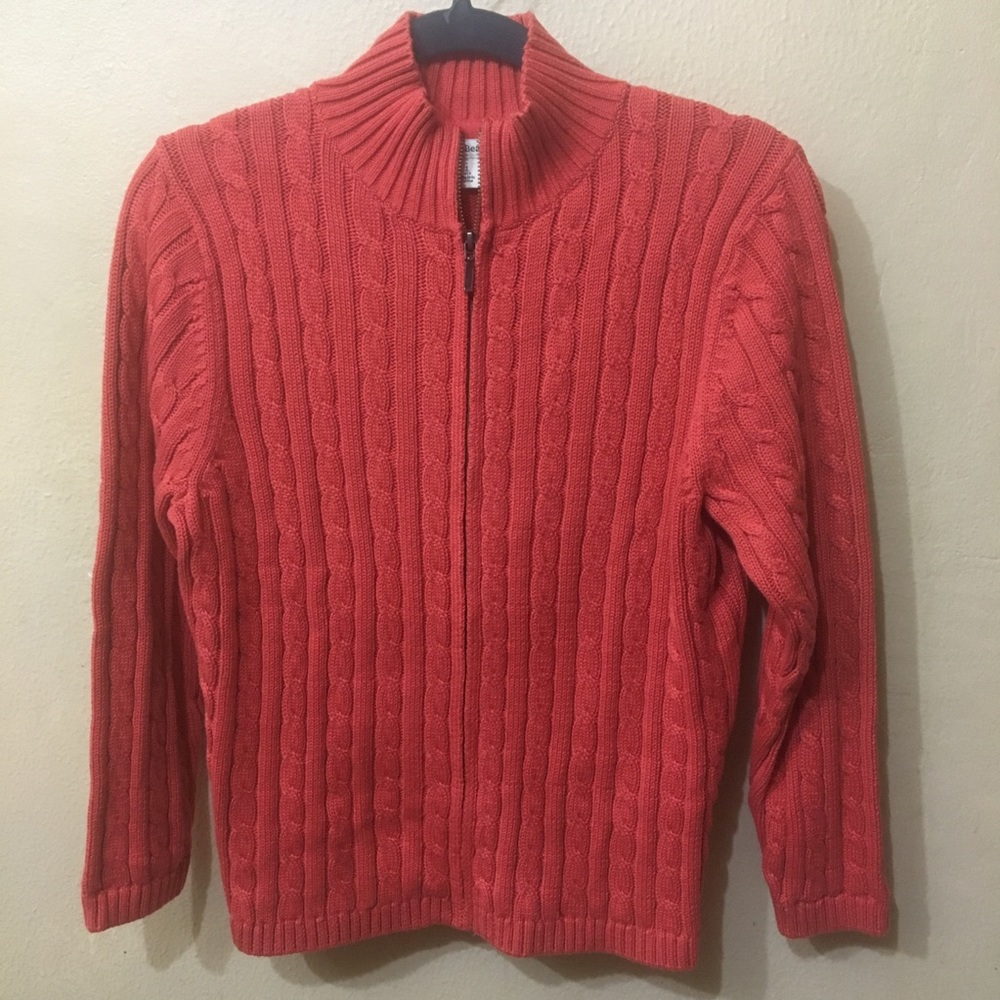 *3 for $20* L.L. Bean Full Zip Cable Knit Sweater
